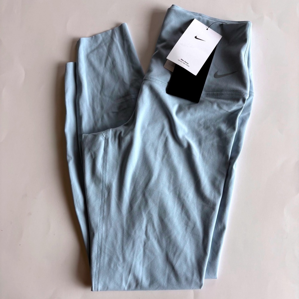 Nike Zenvy Women's Small Light Blue Training Leggings High Rise‎ 7/8 25" NEW